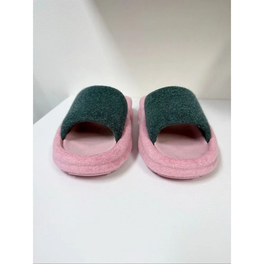 SKYLRK Rest Slide Bloop Fuzzy Pink Green Sandals Men's 8 US 41 EU
